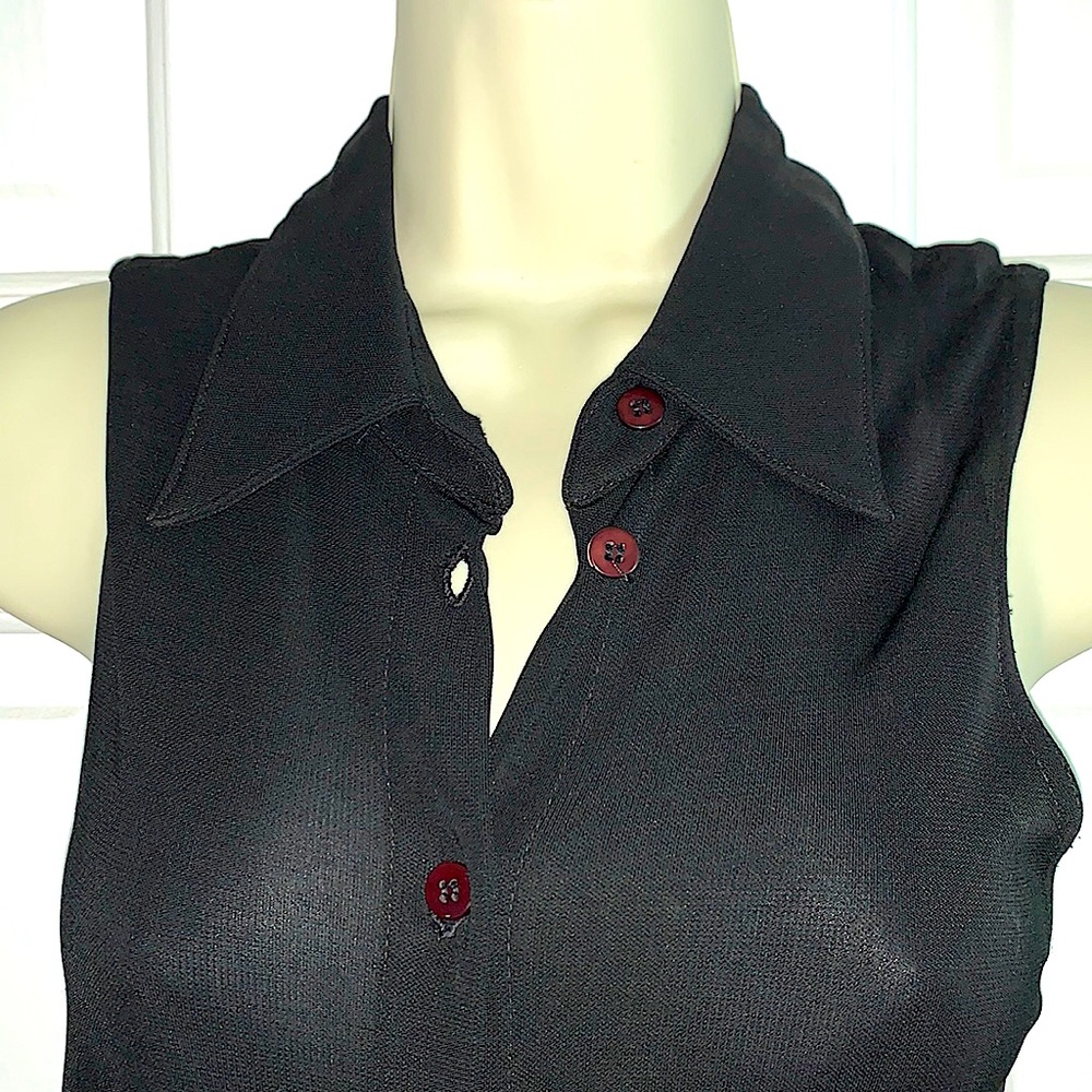 Laundry by Shelli Segal Black Buttoned Sheath Dress Size P - Picture 3 of 4